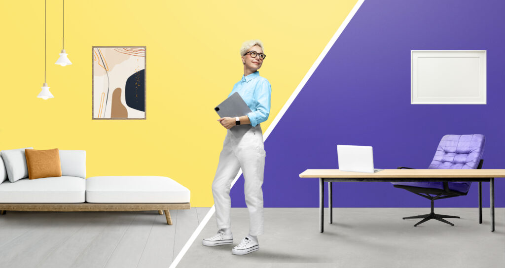 hybrid working model collage